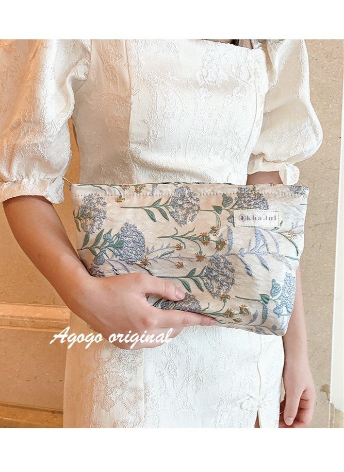 KHAJUL - Zipper Printed Cosmetic Bag, Used to Store Cosmetics, Skin Care Products, Bathroom Supplies, Nail Polish Storage and Other Beauty Essentials, Travel Bag 26*19*15cm - Image 1
