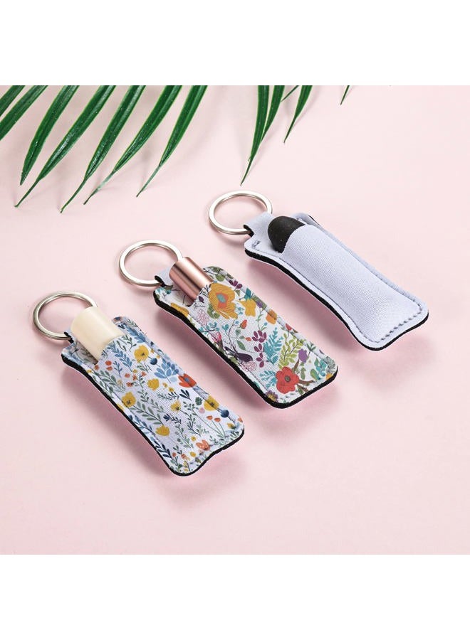 Valyria Sublimation Blanks Chapstick Holder Keychains Lipstick Holder Keychains Chapstick Holder Bulk (White-Rectangle (20 Pcs)) - Image 5