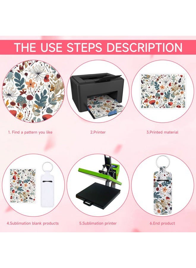Valyria Sublimation Blanks Chapstick Holder Keychains Lipstick Holder Keychains Chapstick Holder Bulk (White-Rectangle (20 Pcs)) - Image 3
