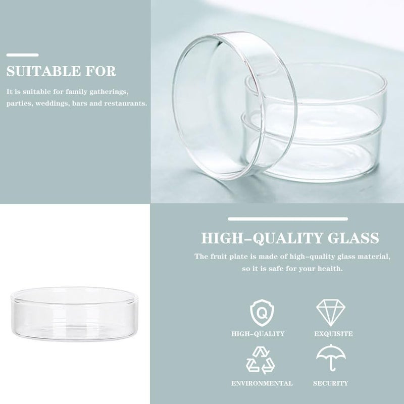 OSALADI Mini Glass Bowls Prep Serving Candy Dishes Cake Plate Ice Cream Cup Reptile Feeding Dish Tray for Kitchen Dessert Dips Sauces Condiments Transparent 88X88X26CM UFU5211T25E17V - Image 4
