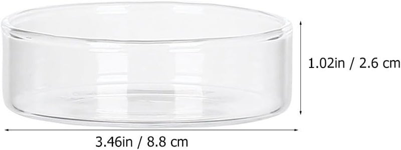 OSALADI Mini Glass Bowls Prep Serving Candy Dishes Cake Plate Ice Cream Cup Reptile Feeding Dish Tray for Kitchen Dessert Dips Sauces Condiments Transparent 88X88X26CM UFU5211T25E17V - Image 2