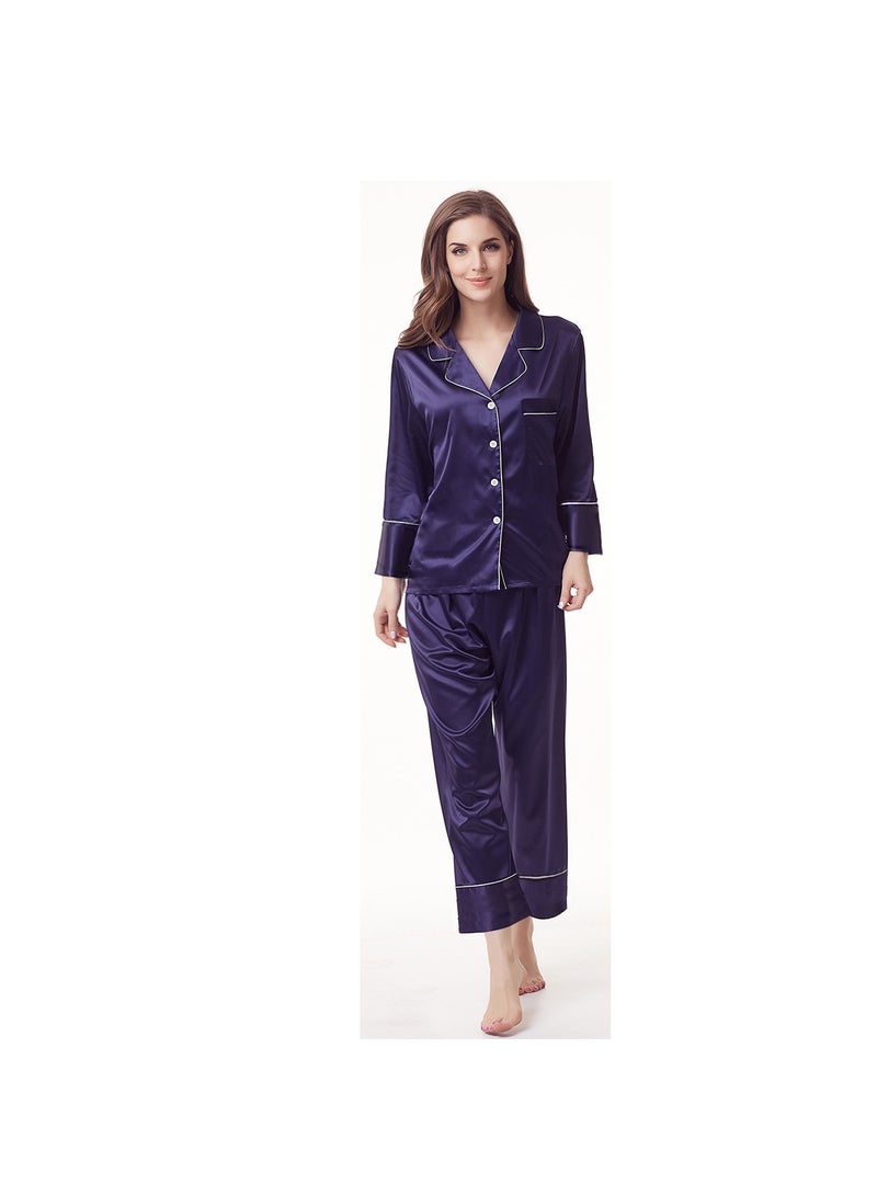 KUYING 2-piece Set Of Silk Pajamas 