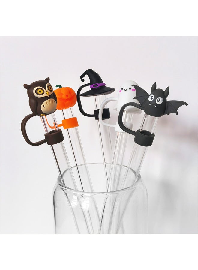Halloween Theme Straw Cap 10mm Large Capacity Car Thermos Cup With Silicone Straw Plug Dustproof In Stock-Color:10mm Magic Hat - Image 4