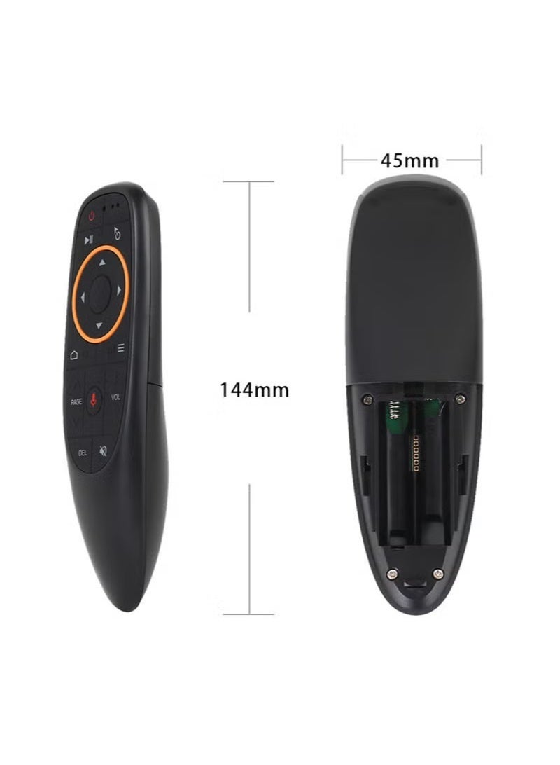 جهاز تحكم عن بعد لاسلكي مزود بجهاز استقبال USB للتحكم الصوتي، جهاز تحكم عن بعد لاسلكي بتردد 2.4 جيجاهرتز، ماوس لاسلكي USB للكمبيوتر الشخصي والتلفزيون الذكي وجهاز Android TV Box وHTPC والكمبيوتر المحمول وجهاز العرض وأجهزة Android وWindows، أسود - Image 3