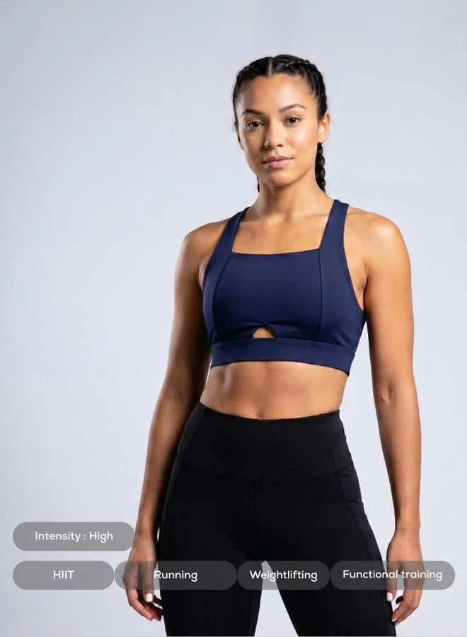 ZAECY Deep Cove Blue Women's High-Support Padded Sports Bra for Women | Best Price UAE