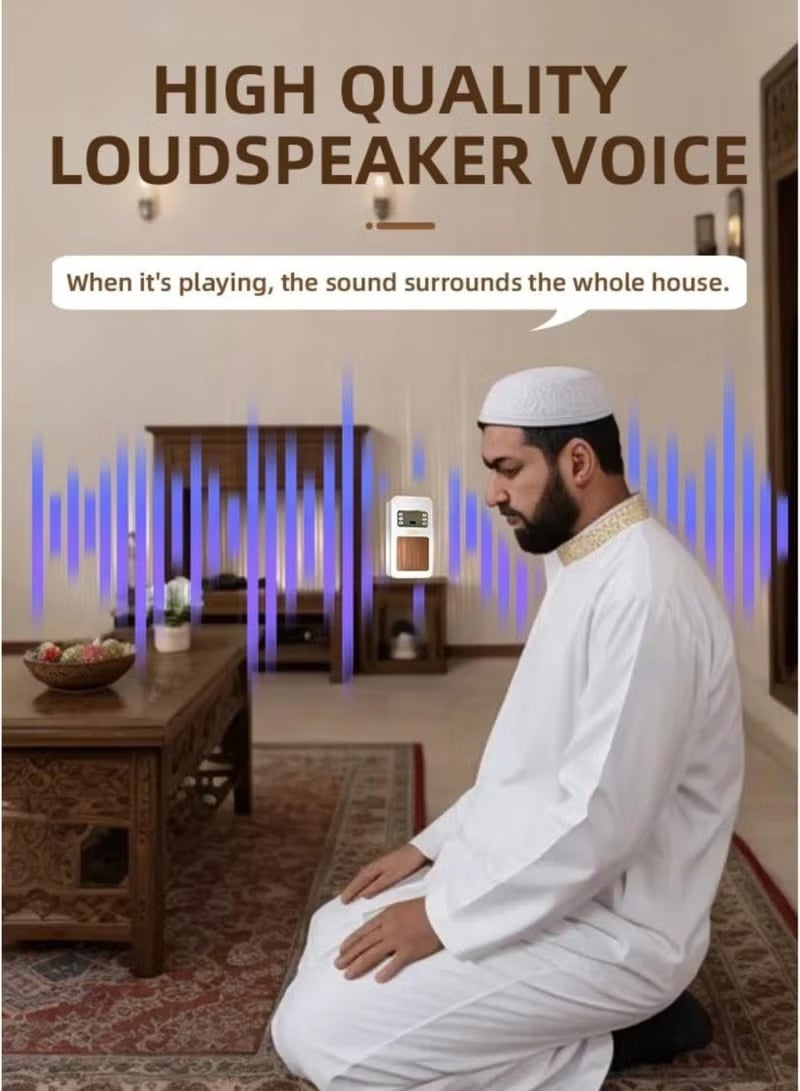 Bluetooth Quran Smart Wall Speaker with LED Light | Wireless Islamic Audio Speaker with Pre-Loaded Recitations | Remote Control, Wall-Mountable & USB Playback | 10W Holy Surround Sound for Recitation - Image 5