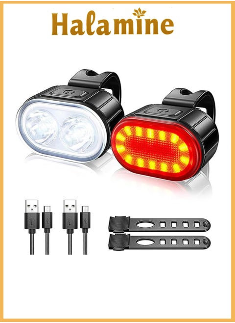 Bike Lights Set, USB Rechargeable