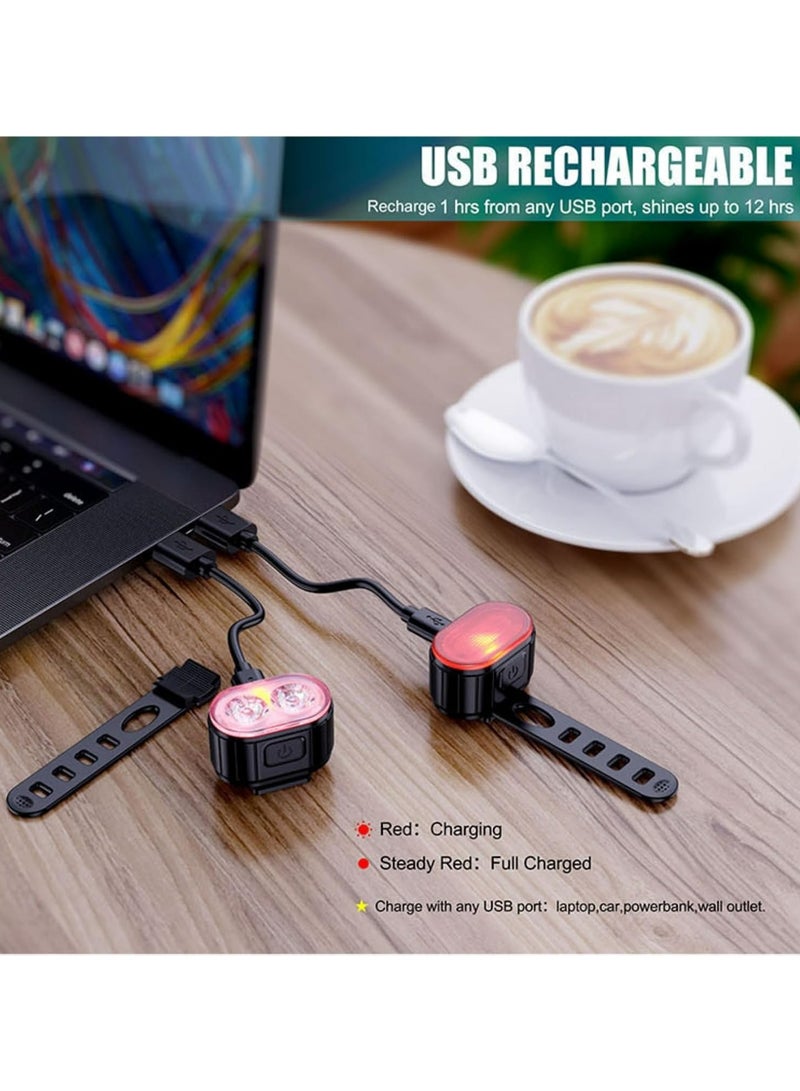 Halamine Bike Lights Set, USB Rechargeable,Cycling Light Set,IPX6 Waterproof,mountain bike light set long battery - Image 5