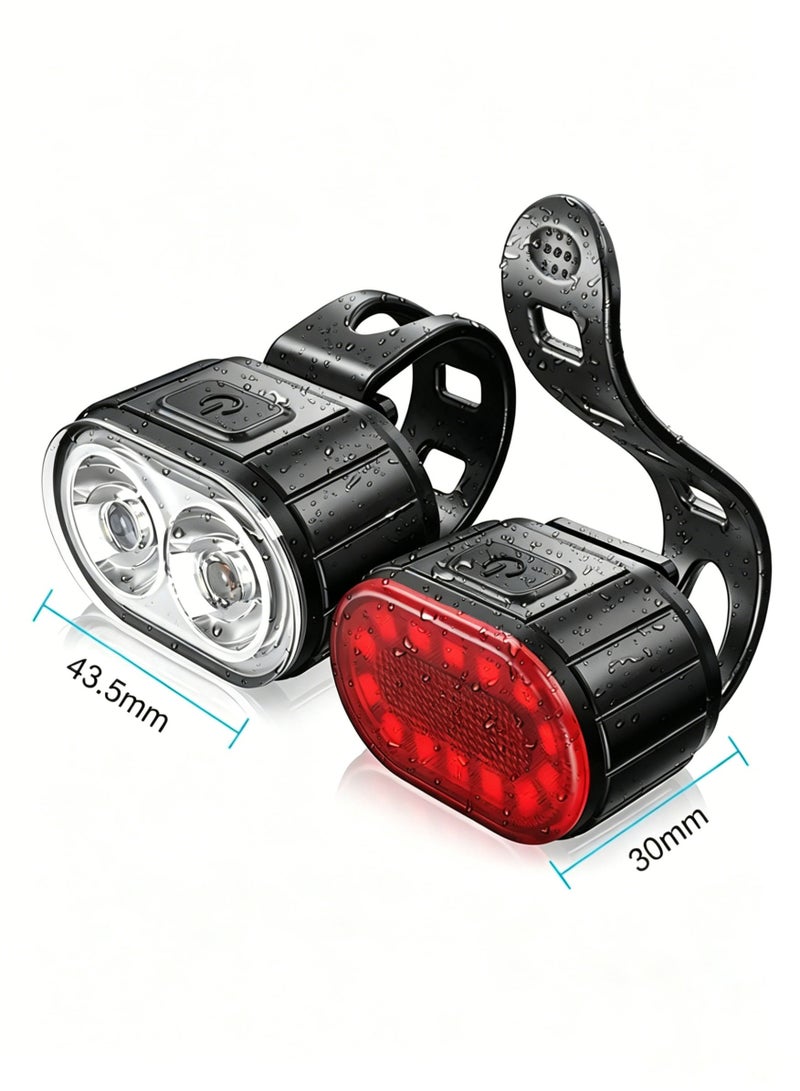 Halamine Bike Lights Set, USB Rechargeable – IPX6 Waterproof, Long Battery Life for Mountain Bikes - Image 2