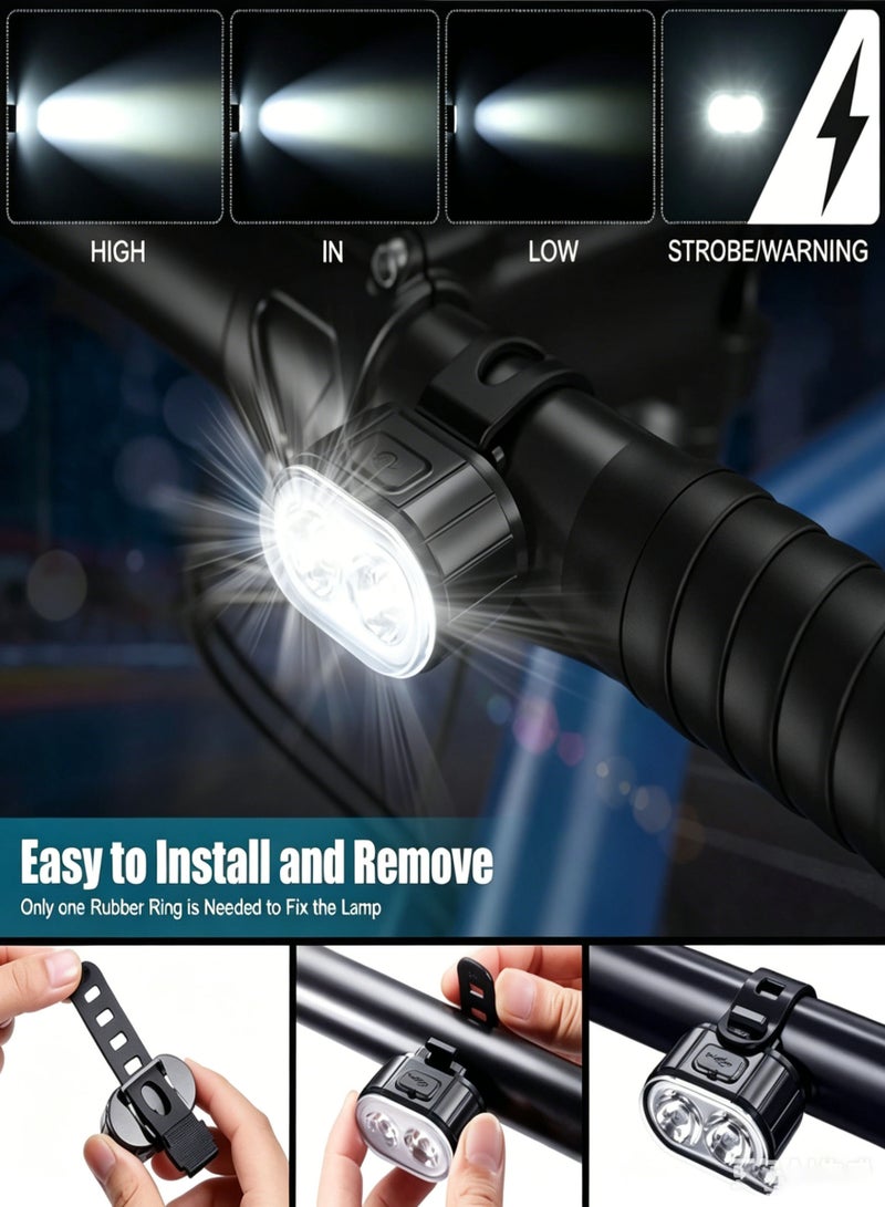 Halamine Bike Lights Set, USB Rechargeable – IPX6 Waterproof, Long Battery Life for Mountain Bikes - Image 4