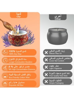 موثوقية التنبؤ مجموعة هدايا مكونة من 9 قطع من الشموع المعطرة، شمعة عطرية بدون دخان مع شمع الصويا الطبيعي، شموع معطرة محمولة في برطمان للحمام واليوجا والنوم والمهرجانات وحفلات الزفاف  - Image 4