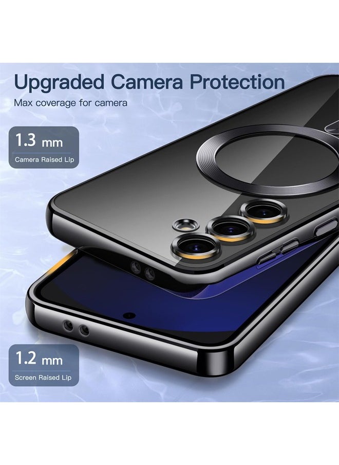 Samsung Galaxy S24 FE Case with Camera Lens Protector, [MagSafe Compatible][Anti-Scratch][Anti-Drop][Shockproof][Yellowing Resistant] Protective Electroplated Durable TPU Magnetic Samsung S24 FE Case for Women Men, Black  - Image 5