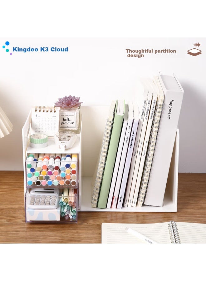 Kingdee Desktop Storage Shelf Simple File Book Desktop Storage Shelf Desk Storage Shelf Office Desk File Shelf Layered Shelf Wjgl5104-b - Image 4