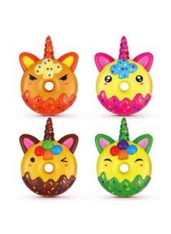 4 Pcs Squishies, Unicorn Donut Squishies Slow Rising Food Kawaii Squishies For Kids Stress Relief Animal Foam Squishies Toy As Birthday