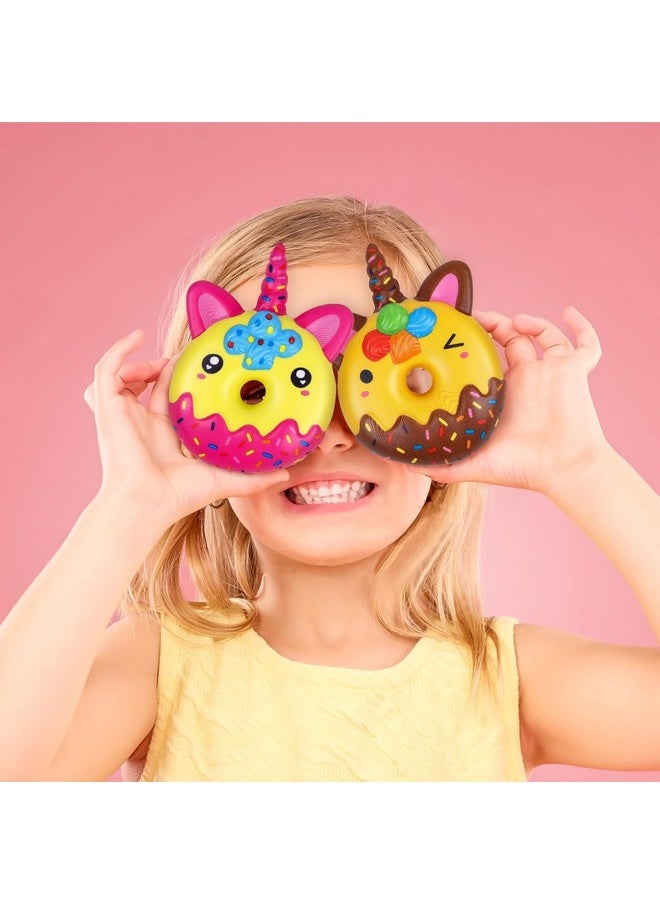 Anboor - 4 Pcs Squishies, Unicorn Donut Squishies Slow Rising Food Kawaii Squishies For Kids Stress Relief Animal Foam Squishies Toy As Birthday - Image 1
