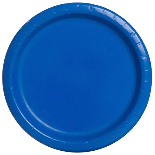 Unique Party Royal Blue Round Paper Dessert Plates 7 Pack of 20 EcoFriendly Disposable Tableware Perfect for Celebrations Weddings Gatherings - Image 2
