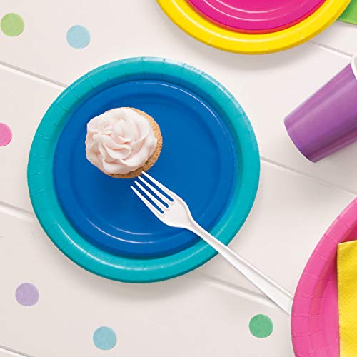 Unique Party Royal Blue Round Paper Dessert Plates 7 Pack of 20 EcoFriendly Disposable Tableware Perfect for Celebrations Weddings Gatherings - Image 3