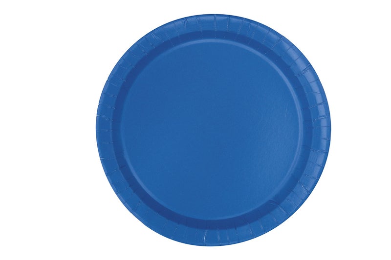 Unique Party Royal Blue Round Paper Dessert Plates 7 Pack of 20 EcoFriendly Disposable Tableware Perfect for Celebrations Weddings Gatherings - Image 1