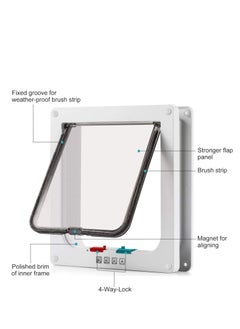DMG TECH DMG Cat And Dog Pet Door, Cat Flap With 4-Way Lock, Weatherproof Magnetic Pet Door, Suitable For Cat And Dog Doors, Walls, Fences And Steps (M)  - Image 2