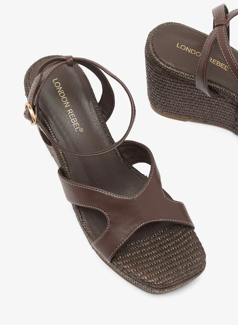 London Rebel CHOC PU Yara Ankle Strap High-Heel Sandals for Women | Best Price UAE