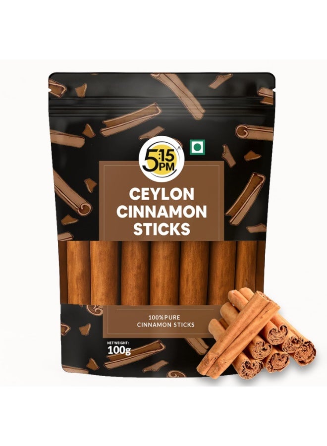 5:15PM Ceylon Cinnamon Sticks 100gm | SriLankan Dalchini Sticks | World's Finest Ceylon Cinnamon Quills - Genuine Source Certification - Image 1