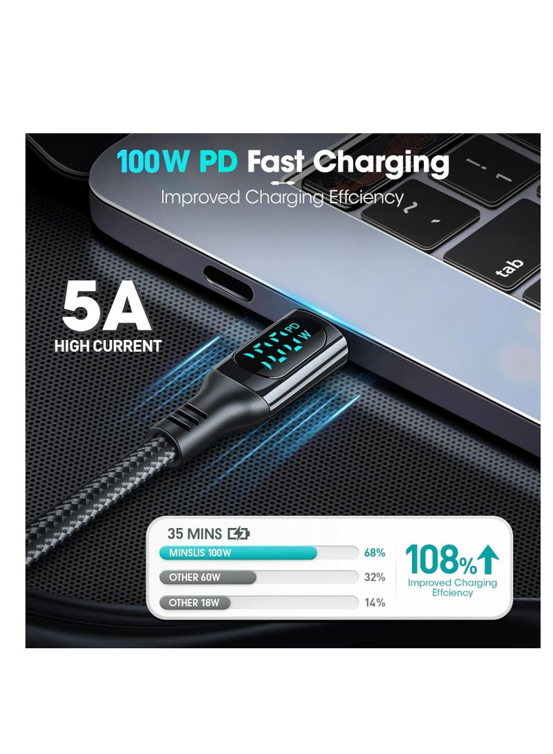 Terabyte USB C Cable 100W Fast Charging Nylon Braided Power Delivery PD Type C Compatible with iPhon - Image 2