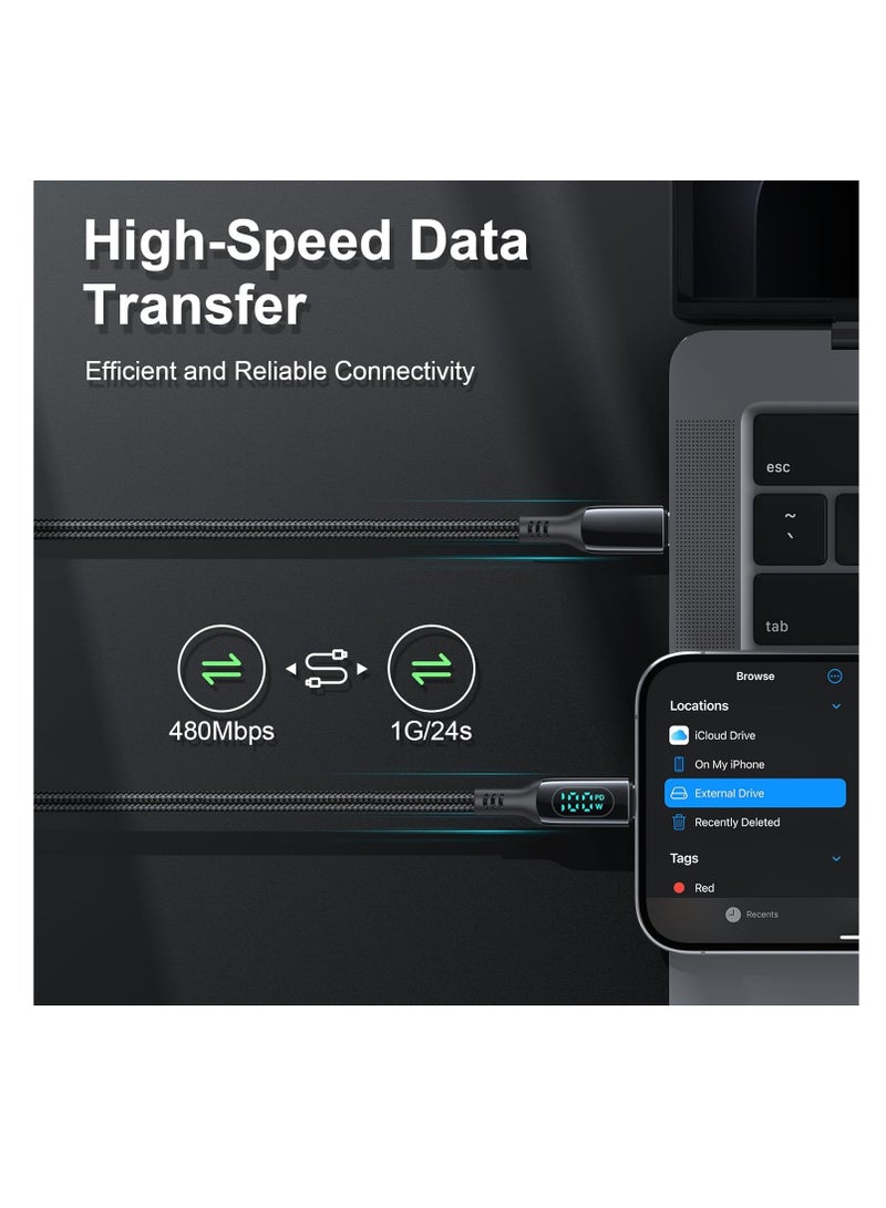 Terabyte USB C Cable 100W Fast Charging Nylon Braided Power Delivery PD Type C Compatible with iPhon - Image 4