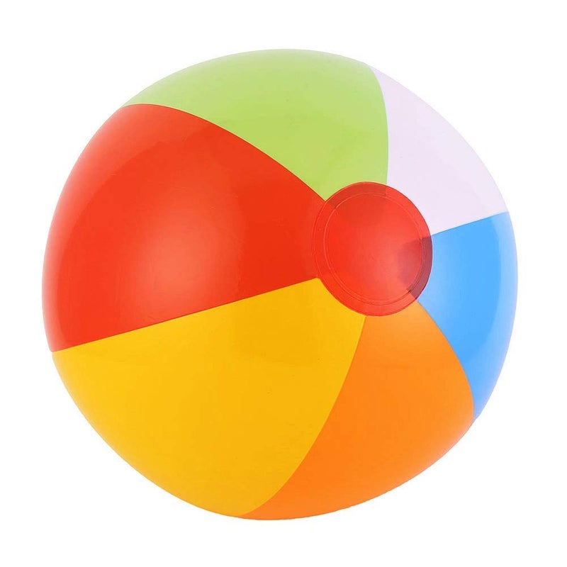 CCINEE CCINEE 12 Inch Rainbow Inflatable Beach Balls for Kids Summer Beach Party Favors Pool Toys Pack of 12  - Image 2