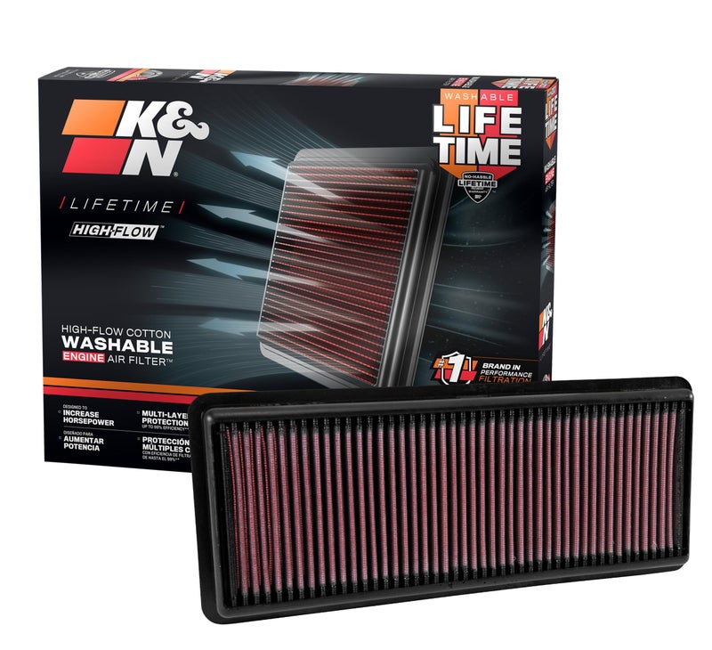 K+N K&N Engine Air Filter: Increase Power & Acceleration, Washable, Premium, Replacement Car Air Filter: Compatible with 2015-2019 Mazda/Fiat L4 (MX-5 Miata, Mx-5, MX-5 IV, Roadster, 124 Spider), 33-5040 - Image 1