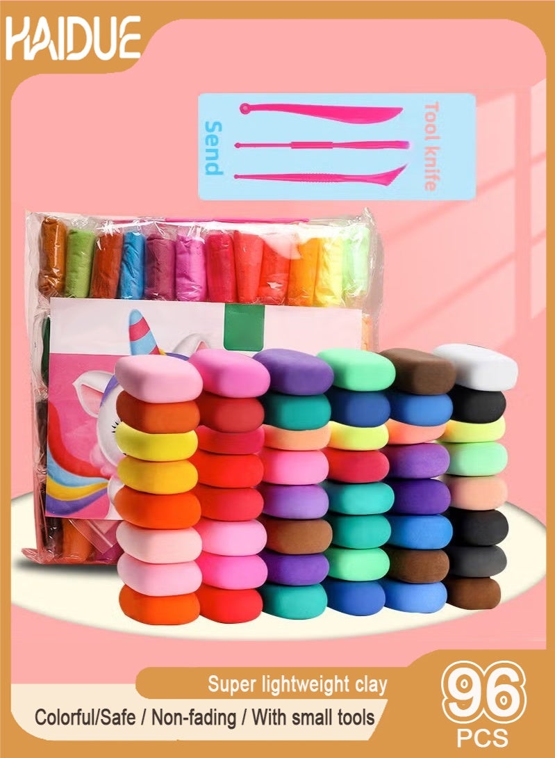 Haidue 96PCS Air Dry Clay for Kids  Safe  Non-Toxic  Ultra-Light  And Easy To Shape For Endless Creative Fun And DIY Projects - Image 1