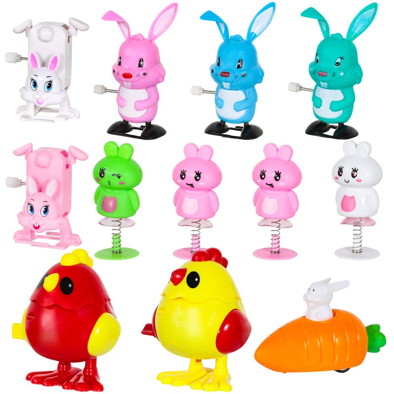MGparty 12 Pack Easter Wind Up Toys Easter Party Favor Bunny Toys Easter Basket Stuffer Pinata Toys Goodie Bags Easter Gifts for Kids - Image 2