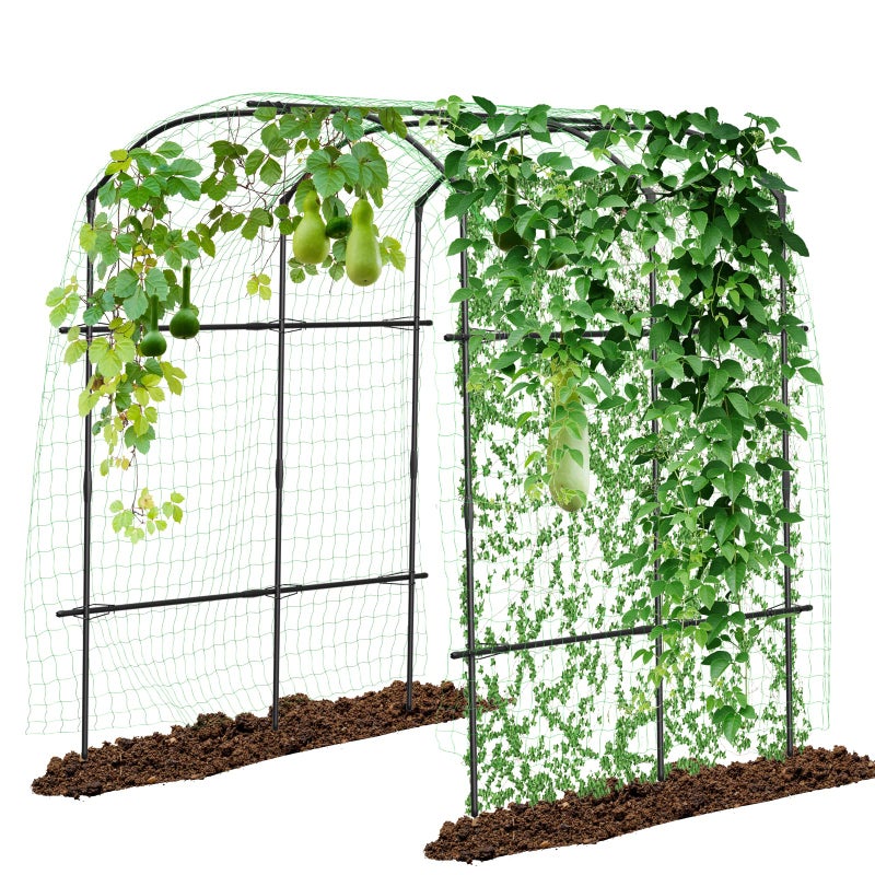DoCred Tall Garden Arch Trellis for Climbing Plants, 87in Tall Metal Plant Support Trellis Archway for Climbing Vine Vegetable/Fruit/Flower Outdoor Yard Lawn Garden Arch Tunnel Trellis - Image 1