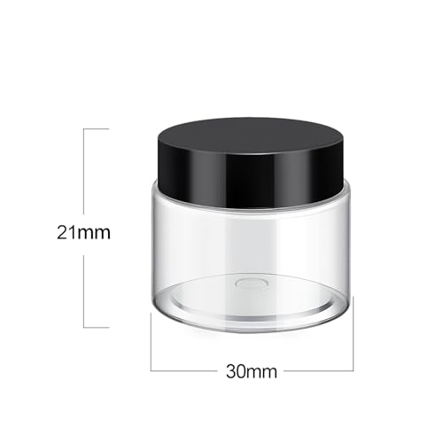SATINIOR 36 Pieces 0.17 oz Plastic Jars with Lids Wide Mouth Airtight Reusable Container Acrylic Cosmetic Small Jars for Lotions Ointments Travel Toiletries Creams Make up Storage(Black) - Image 2