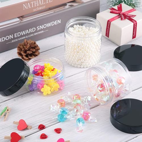 SATINIOR 36 Pieces 0.17 oz Plastic Jars with Lids Wide Mouth Airtight Reusable Container Acrylic Cosmetic Small Jars for Lotions Ointments Travel Toiletries Creams Make up Storage(Black) - Image 4