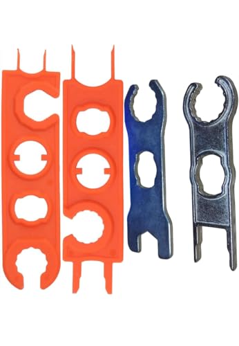 Sunway Solar Panel Connector Tool Works For Different Solar Connectors Assembly and Disassembly,Metal Spanner Wrenches Crimping Tool For Solar PV System Extension Cable Wire Kit-2Pairs - Image 1