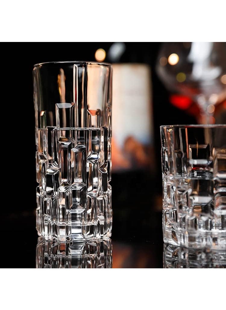 BLISS START BLISS START Happy Born Italian Premium Top Drink Water and Juice Glasses Set of 2 Drinking Stylish and Crystal Highball Glasses for Water Juice and Cocktails 300ML Transparent  - Image 2
