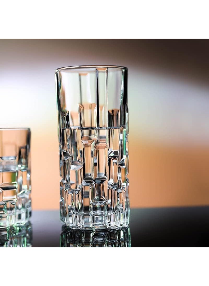BLISS START BLISS START Happy Born Italian Premium Top Drink Water and Juice Glasses Set of 2 Drinking Stylish and Crystal Highball Glasses for Water Juice and Cocktails 300ML Transparent  - Image 4