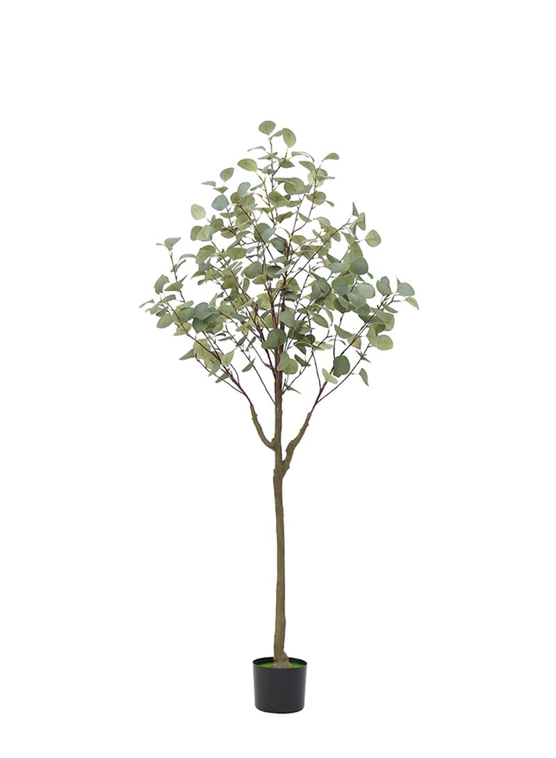 Rightsure Artificial Eucalyptus Tree with Natural Wood Trunk and Realistic Leaves, Faux Eucalyptus Tree for Home Decor Indoor, Tall Green Fake Plant with Pot (150CM)  - Image 1
