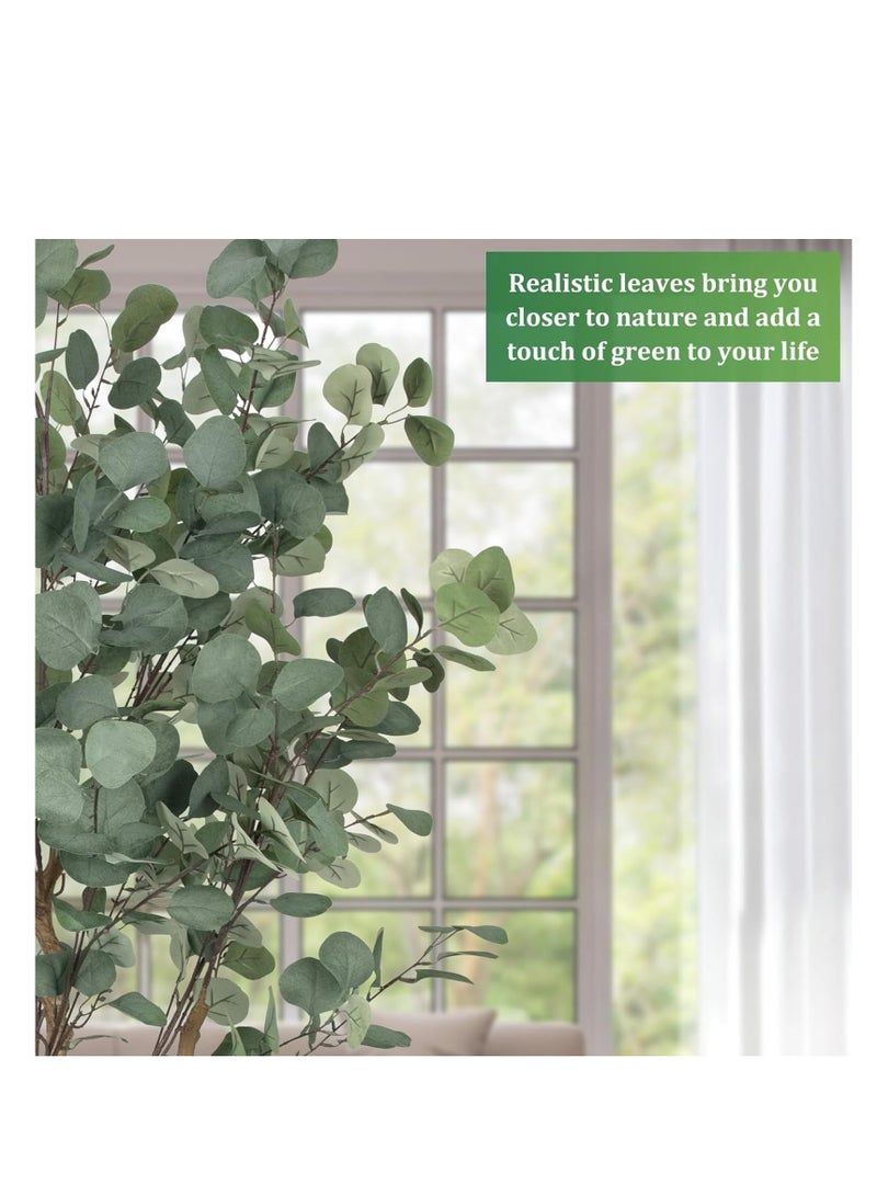 Rightsure Artificial Eucalyptus Tree with Natural Wood Trunk and Realistic Leaves, Faux Eucalyptus Tree for Home Decor Indoor, Tall Green Fake Plant with Pot (150CM)  - Image 5