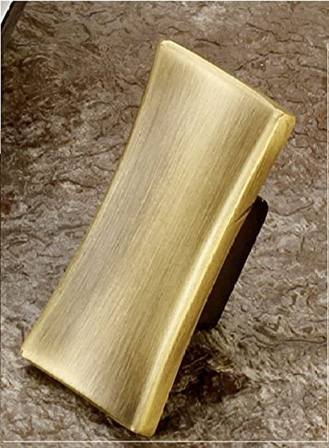 JWL Antique Brass Finish Knob (Rectengular-Curve) Drawer Pull Set of 4, Antiique - Image 2