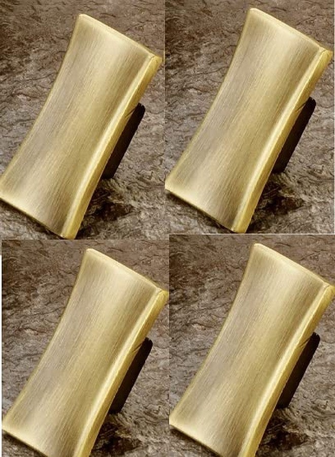 JWL Antique Brass Finish Knob (Rectengular-Curve) Drawer Pull Set of 4, Antiique - Image 1
