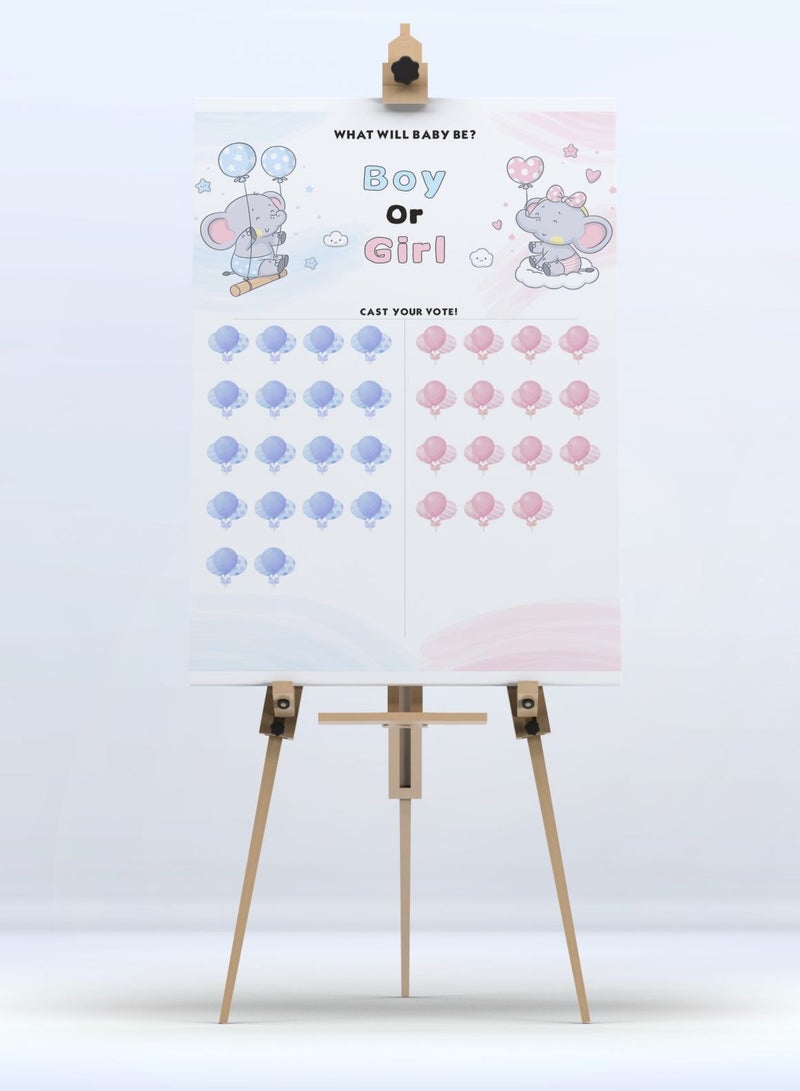لوحة كشف جنس الطفل مع ملصقات مجموعة ألعاب تصويت حفلة استقبال المولود ذكر أو أنثى - Image 3