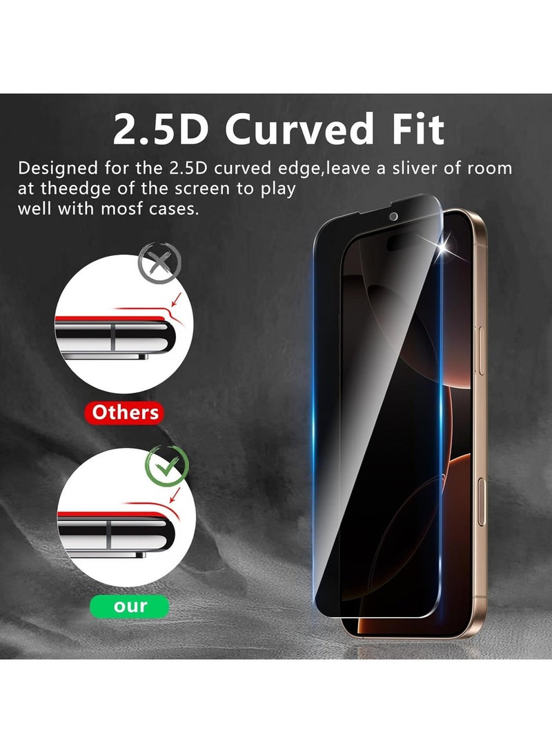 ELTRAZONE 3 Pack iPhone 17 Pro Max Privacy Screen Protector,Support Fingerprint Unlock Screen Protector for iPhone 17 Pro Max ,High hardness Tempered Glass Film,Anti-Scratch Case Friendly - Image 2