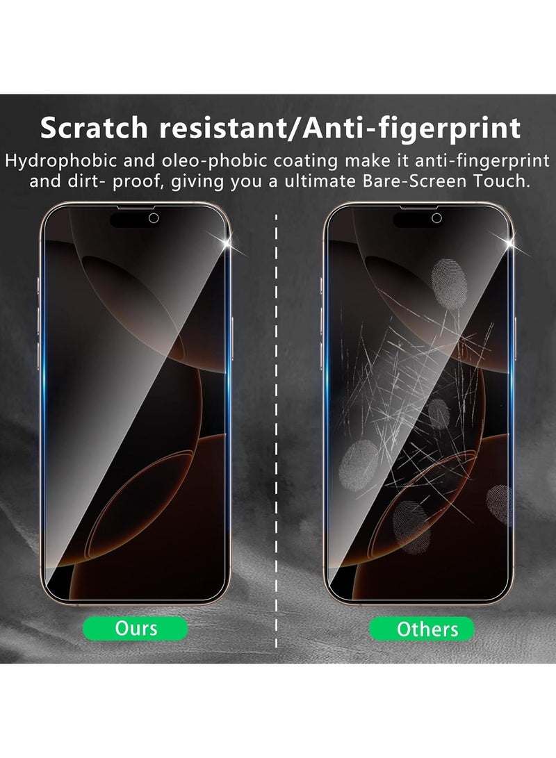 ELTRAZONE 3 Pack iPhone 17 Pro Max Privacy Screen Protector,Support Fingerprint Unlock Screen Protector for iPhone 17 Pro Max ,High hardness Tempered Glass Film,Anti-Scratch Case Friendly - Image 5