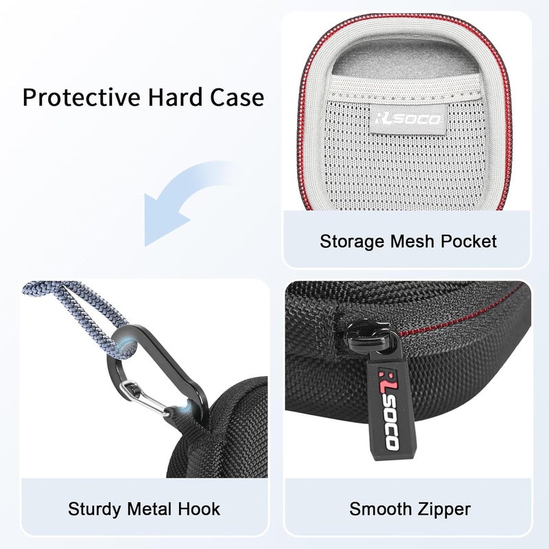 آر كيه باي كيس حافظة الصلبة لسماعات Bose New QuietComfort Ultra من الجيل الثاني / QuietComfort Ultra / Earbuds II اللاسلكية المانعة للضوضاء - أسود | حافظة تخزين مقاومة للصدمات والغبار والماء مع مشبك كربينر - Image 3