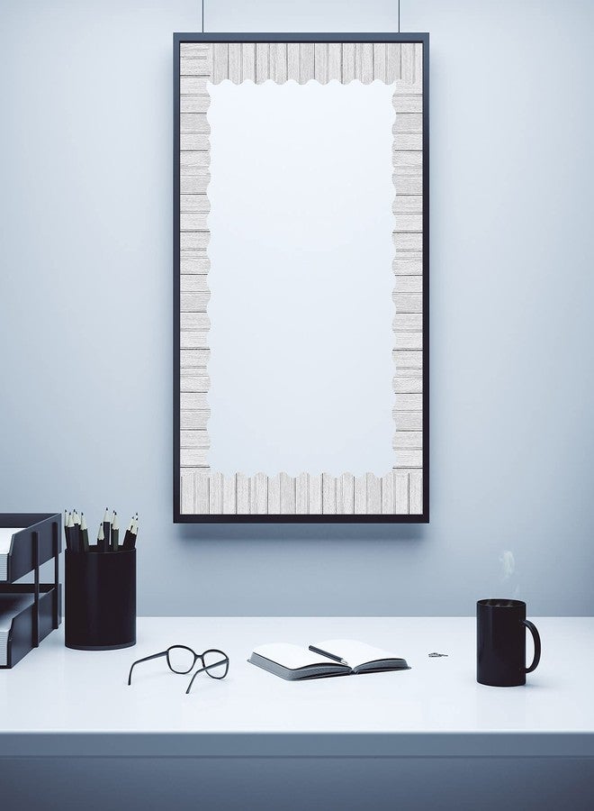 Clabby 49.2 ft Wood Bulletin Board Border Self Adhesive Border Rustic Farmhouse Medieval Bulletin Board Decoration Classroom Back to School Decorations for Office Chalkboard(White) - Image 5