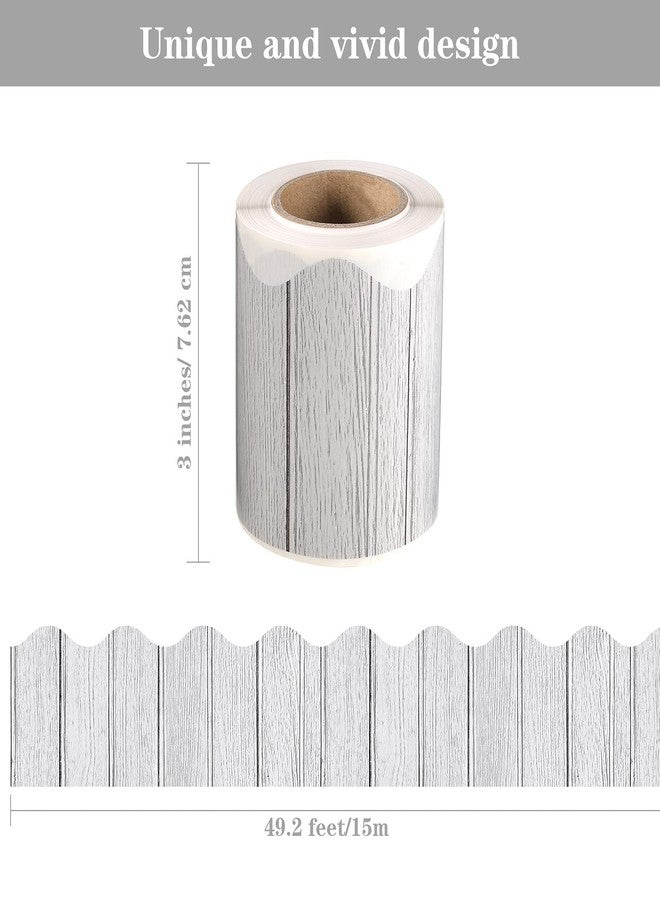 Clabby 49.2 ft Wood Bulletin Board Border Self Adhesive Border Rustic Farmhouse Medieval Bulletin Board Decoration Classroom Back to School Decorations for Office Chalkboard(White) - Image 2