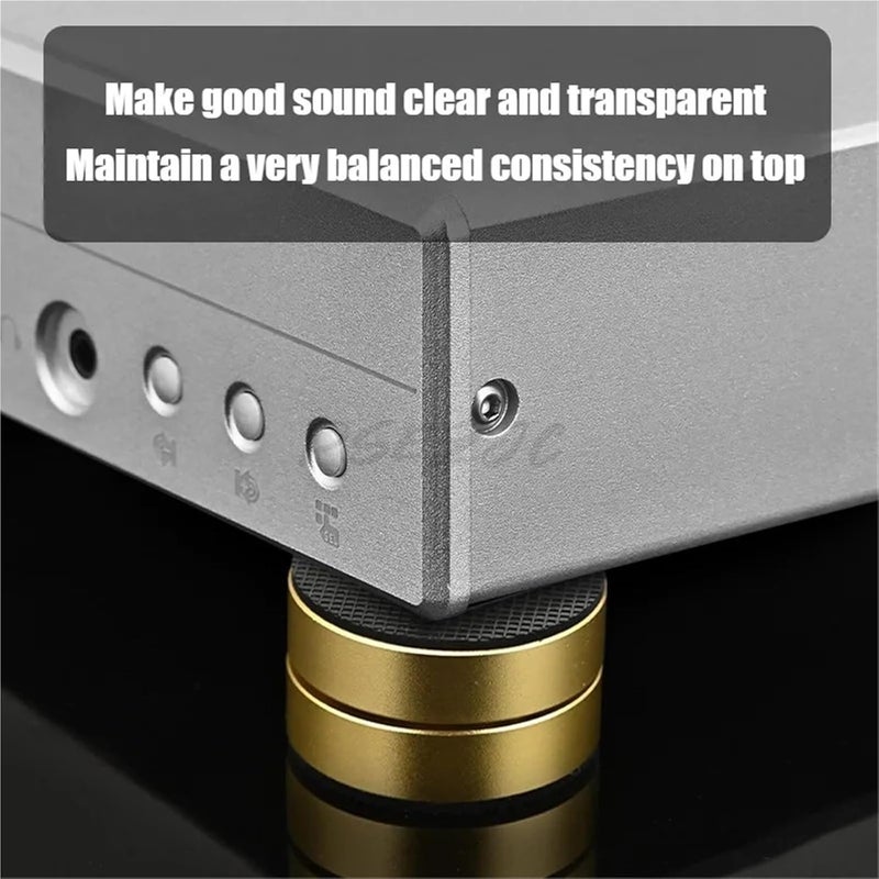 4pcs Speaker Shock-Absorbing Foot Nail Tripod Amplifier Foot Audiophile CD Player Bracket Anti Slip Shock-Absorbing Foot Pad(Gold,Large) - Image 3