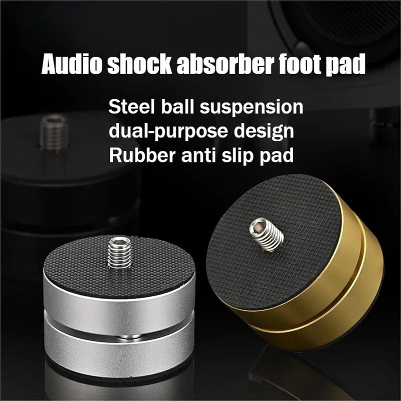 4pcs Speaker Shock-Absorbing Foot Nail Tripod Amplifier Foot Audiophile CD Player Bracket Anti Slip Shock-Absorbing Foot Pad(Gold,Large) - Image 4