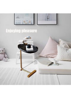 Y&D Small Side Table,23inch C Shaped End Table for Sofa and Bed, TV Tray Table with Metal Frame for Couch, Living Room, Bedroom  - Image 3